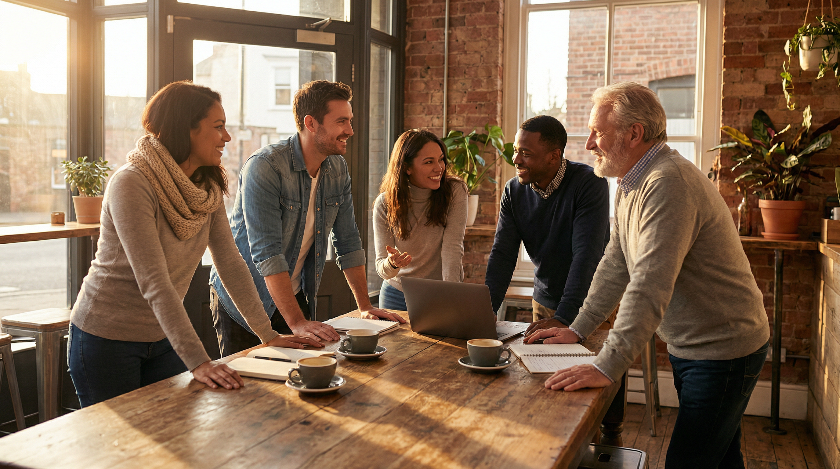 Business professionals collaborating